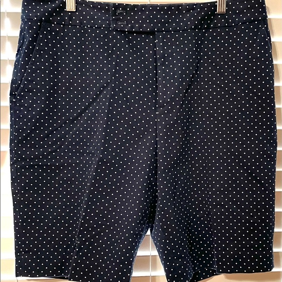 Navy blue shorts with white polka dots - Picture 1 of 3